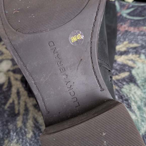 Lucky Brand Black Moto Riding Boots with Buckle - Picture 8 of 9